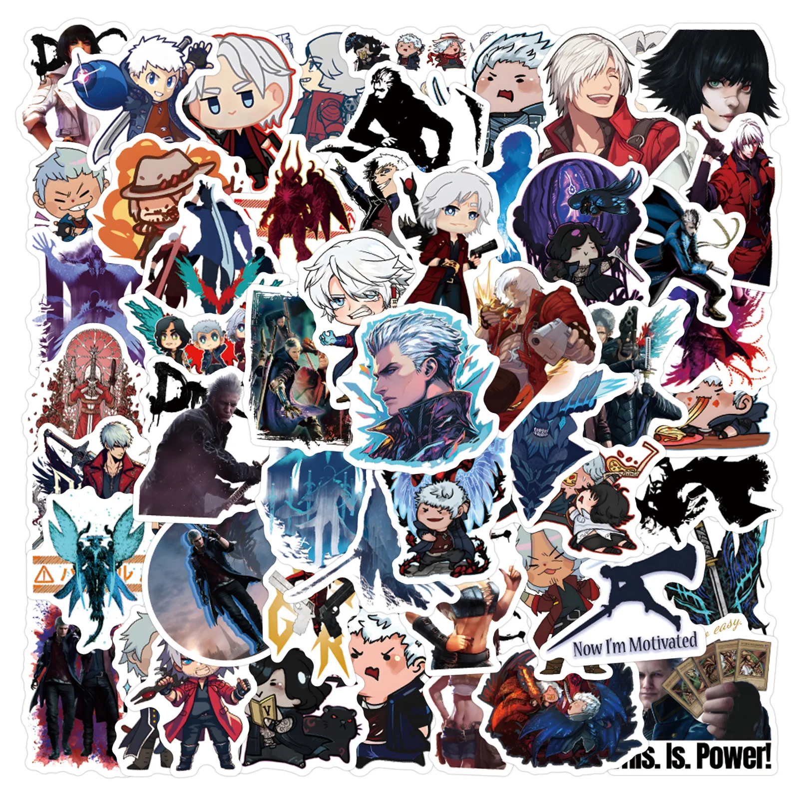 60 autocollants créatifs et amusants Devil May Cry pour casque de scooter, décoration DIY, jeu d'action solo, nouveauté ﻿