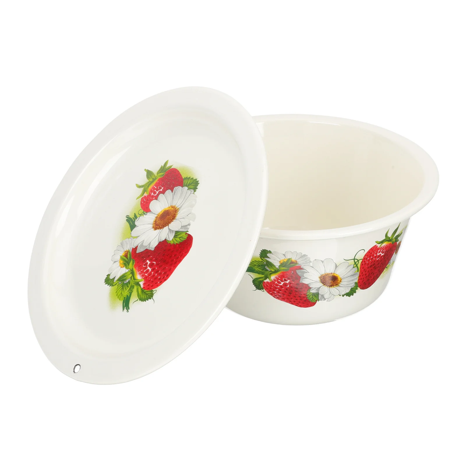 

Lard Storage Enamel Basin Thick Deep Household Oil Container Kitchen Multi-Purpose Food Storage Bowl Egg Mixing Fruit Washing