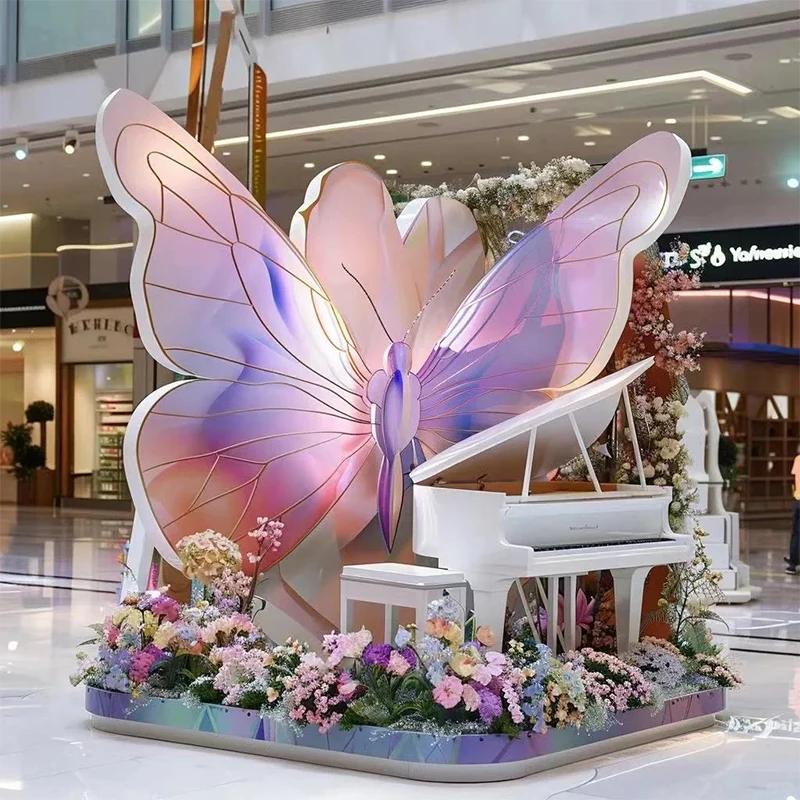 

Custom Butterfly Meichen Installation Floral Installation Art Customizable Home Decor