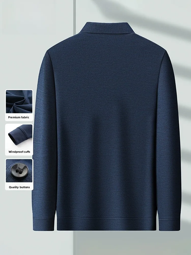 

Men's Long Sve T-irt Spring Autumn Sle irt Collar Base irt Dad's Faion Knitted Sweater for Middle-Aged And ly