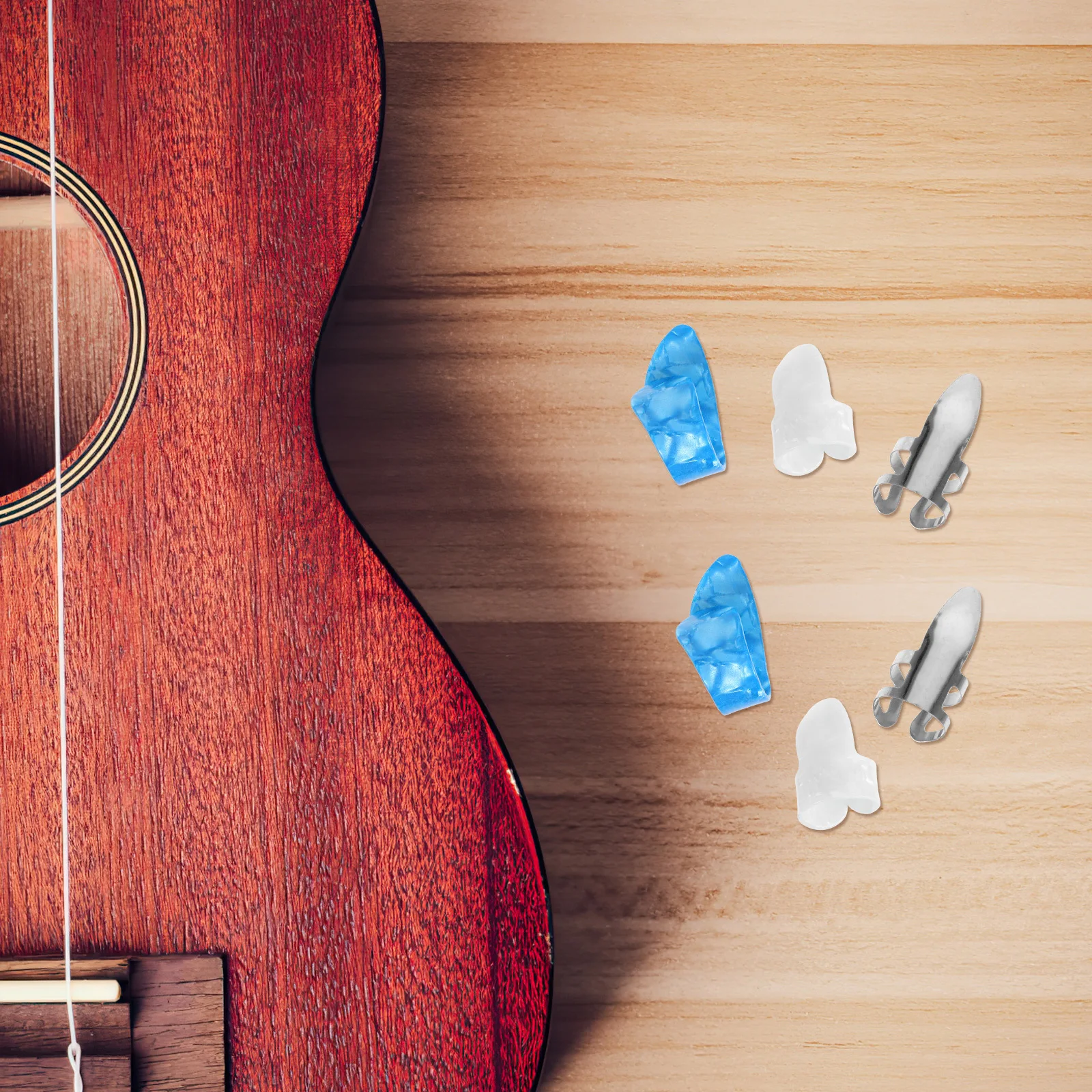 

15Pcs Guitar Finger Picks Stainless Steel Celluloid Durable Long Lasting Ultra Thin Lightweight Portable Carry Professional