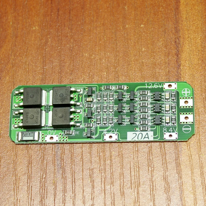 3-String 20A Lithium-Batterie-Schutzplatine 11,1 V 12 V 12,6 V Dreiteiliges Stromversorgungsmodul der 18650-Serie – Detail 5