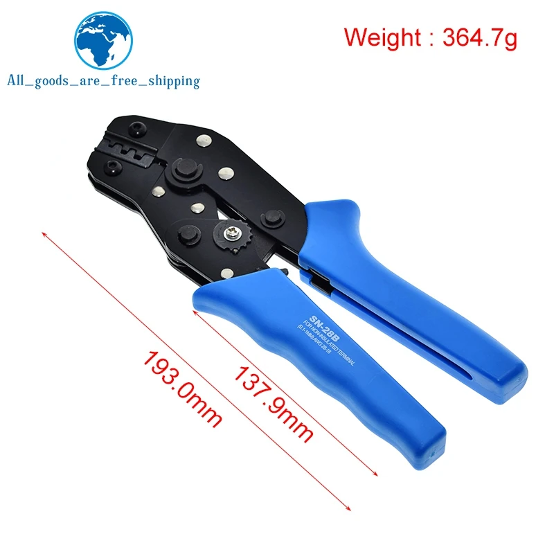 TZT SN-28B Pin Crimping Tool High-Carbon Steel Crimping Plier 2.54mm 3.96mm 28-18AWG Crimper 0.1-1.0mm Square dupont crimp tool