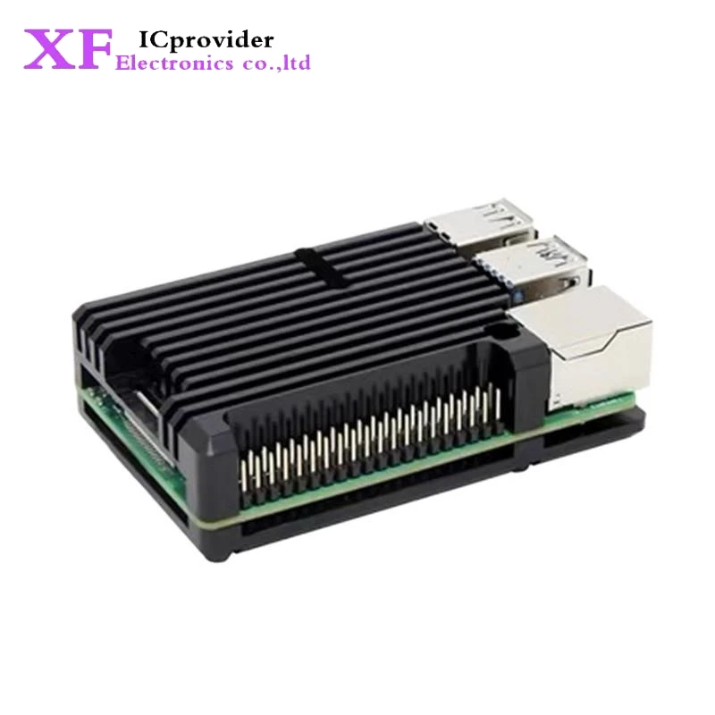 Para Raspberry Pi 3B 3B + 4 4B carcasa tipo carcasa de aleación de aluminio con radiador de doble ventilador para RPI Raspberry Pi 4B/3B/3B +