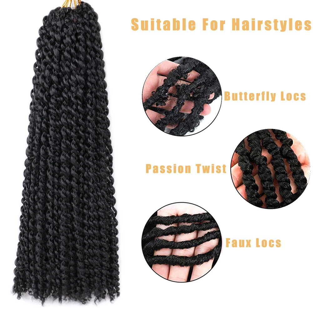 18 Inch Synthetic Butterfly Locs Passion Twist Hair Crochet Braids Hair Extension For Black Women