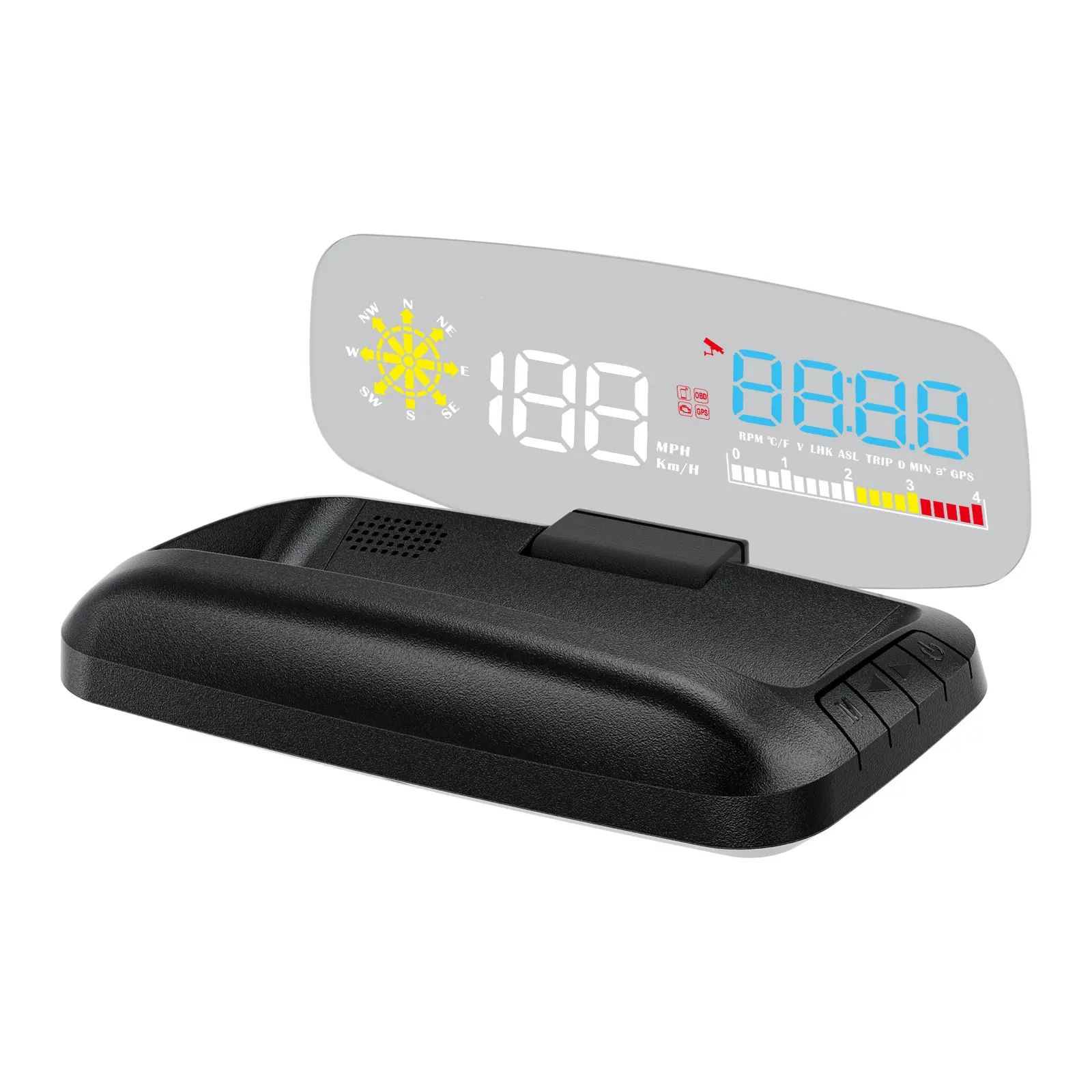Plug & Play C5 OBD2 +APP GPS Navigation Speedometer 3.5inch LED Screen Projector HUD Mutli-alarms Zero ghosting Head-up Display