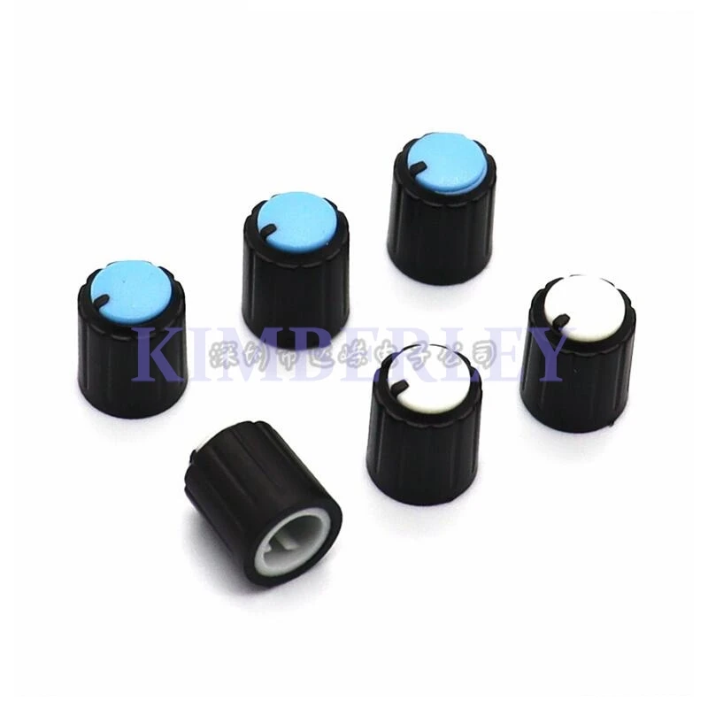 

20 шт., 10 × 12 мм, двухцветная ручка с половиной вала, ручка потенциометра, крышка ручки переключателя регулятора, крышка переключателя оси D