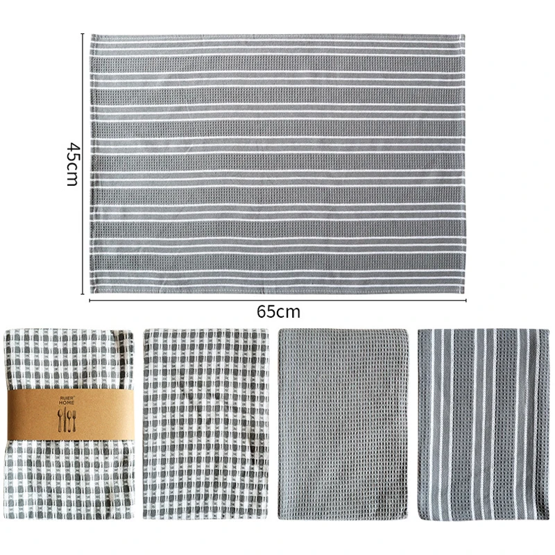 3 unids/set juego de cocina para el hogar toallas de té servilletas de tela de algodón de estilo nórdico 100% toalla de cocina absorbente de algodón