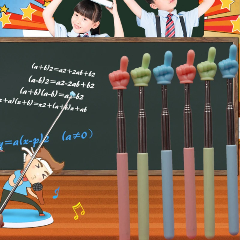 

Выдвижная указка для учителя с дизайном в виде пальца, из нержавеющей стали, телескопическая, для школьного обучения, учительские принадлежности - Новый дизайн