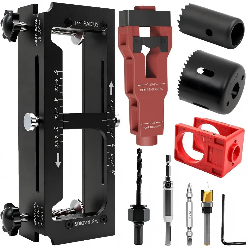 Aluminum Alloy Door Hinge Jig Adjustable Wear-resistant Hinge Mortising Jig High Accuracy Positioning Tool