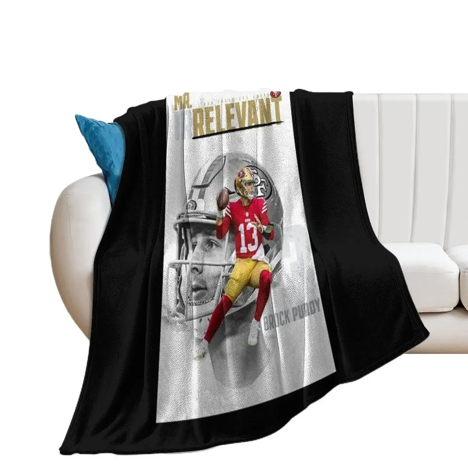 

mr irrelevant brock purdy Throw Blanket Quilt wednesday Stuffeds Bed Blankets