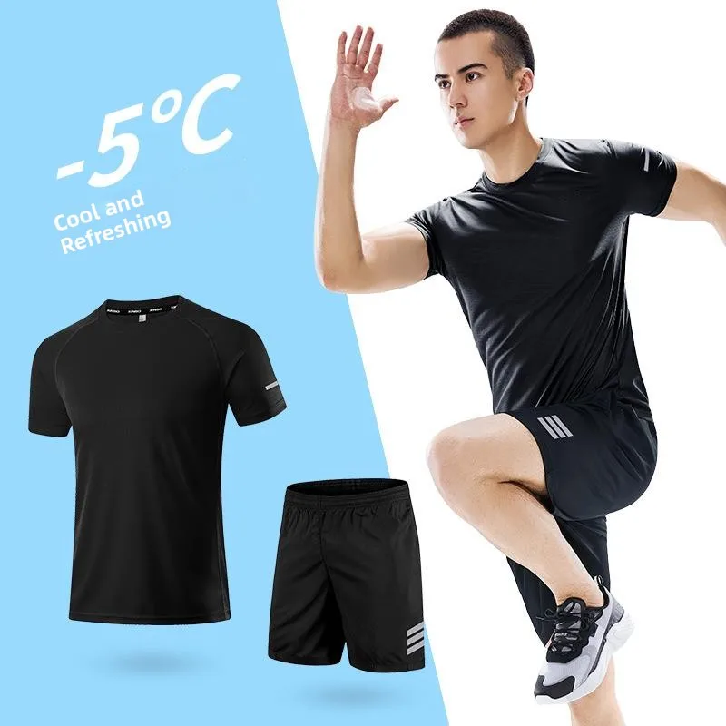 

Men's Sports Suit Running Equipment ort Sve T-irt round Ne Casual Sportswear Set No Brand Registered Trademark