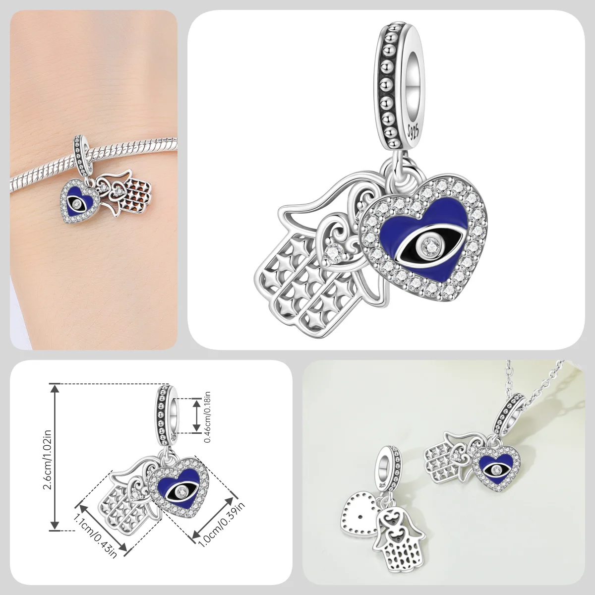 Original 2026 Neu 925 Sterling Silber Kirchenengel-Kreuz Betende Hände Anhänger für Damen Feiner Schmuck Glücksbringer Geburtstagsgeschenke – Detail 26