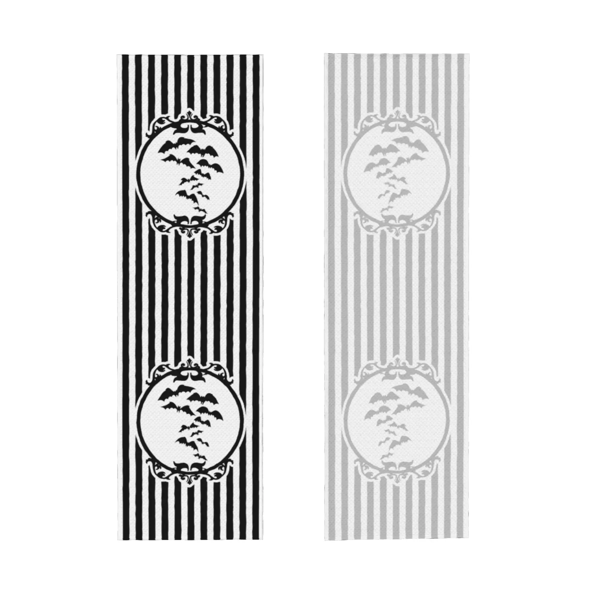 Stripes And Bats Cold Exercise Towel Goth Occult Witch Halloween Yoga And Fitness Running Outdoor Activities Travelling Towels