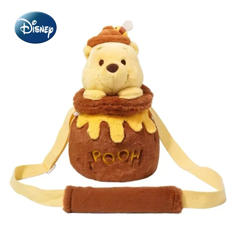 Disney Winnie The Pooh ใหม่ผู้หญิง Plush ไหล่ Messenger กระเป๋าแบรนด์หรู Mini ผู้หญิงไหล่กระเป๋า 3D การ์ตูนผู้หญิงกระเป๋า