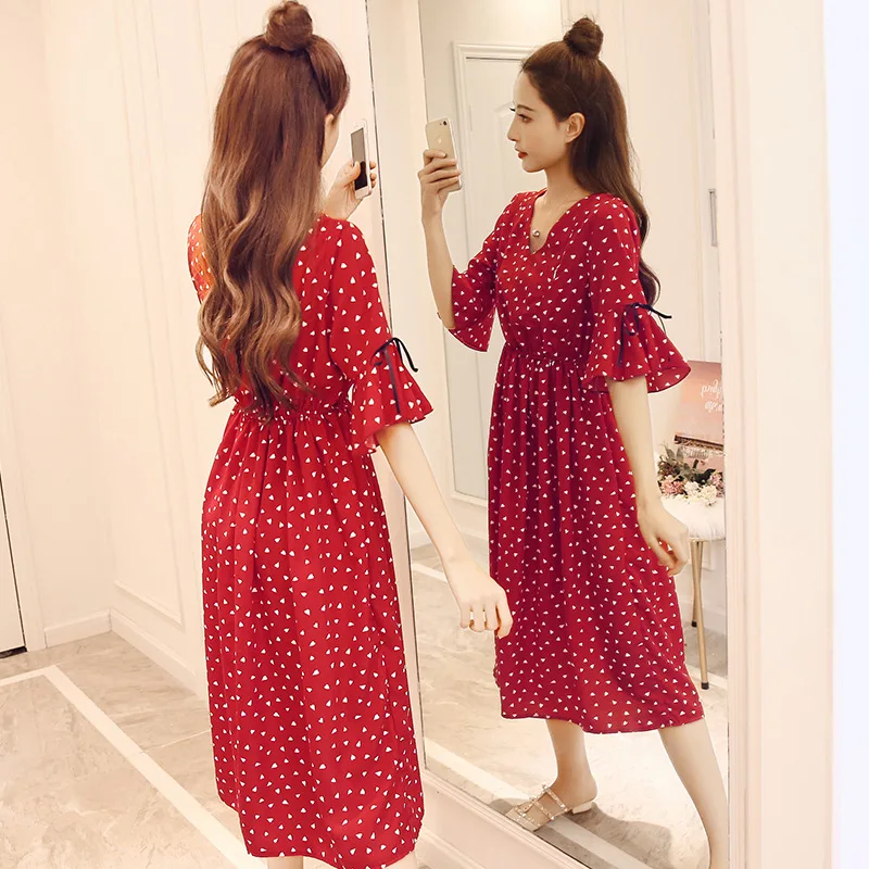 

Pengpious maternity summer breastfeeding clothes fashion breastfeeding dress drawstring waist pregnant women lactation dresses