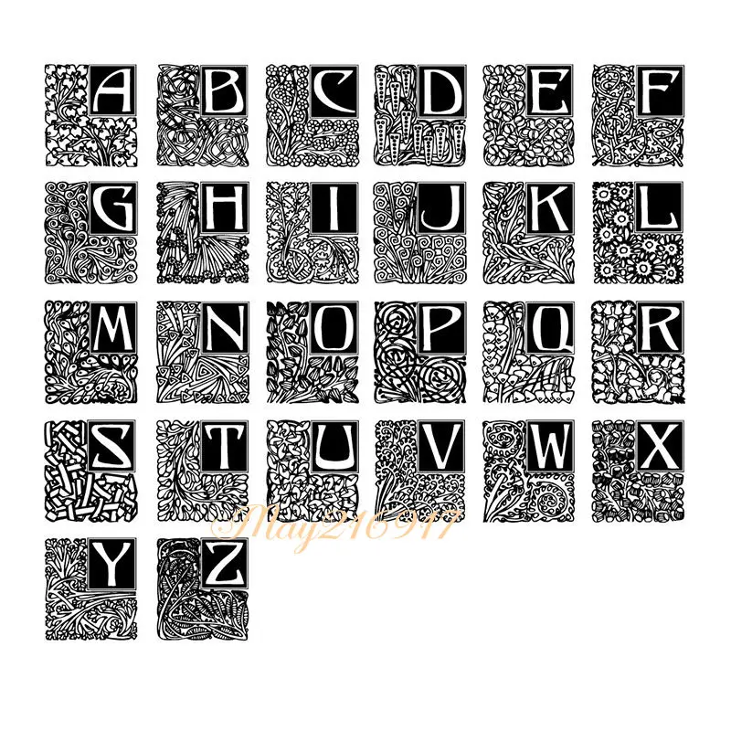 Customize Stamp 26 Letters First Name Seal Vintage AtoZ Memento Seals for Years GIFT Personalized Motto EXLIBRIS Book Stamps