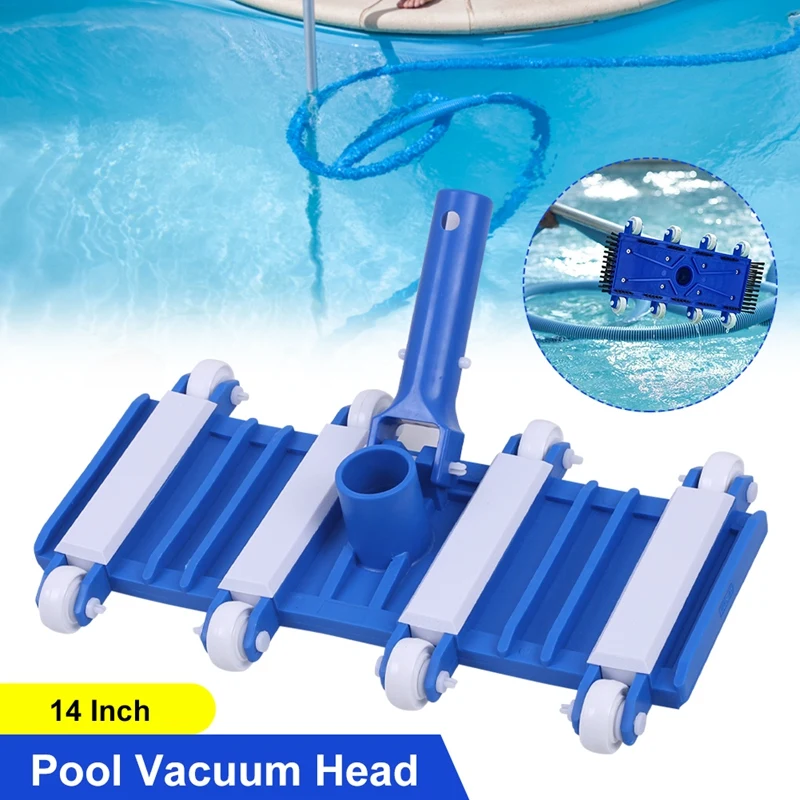 

14 Inch Swimming Pool Suction Head With Wheels Side Brush For Pond Spa Hot Tub Cleaning