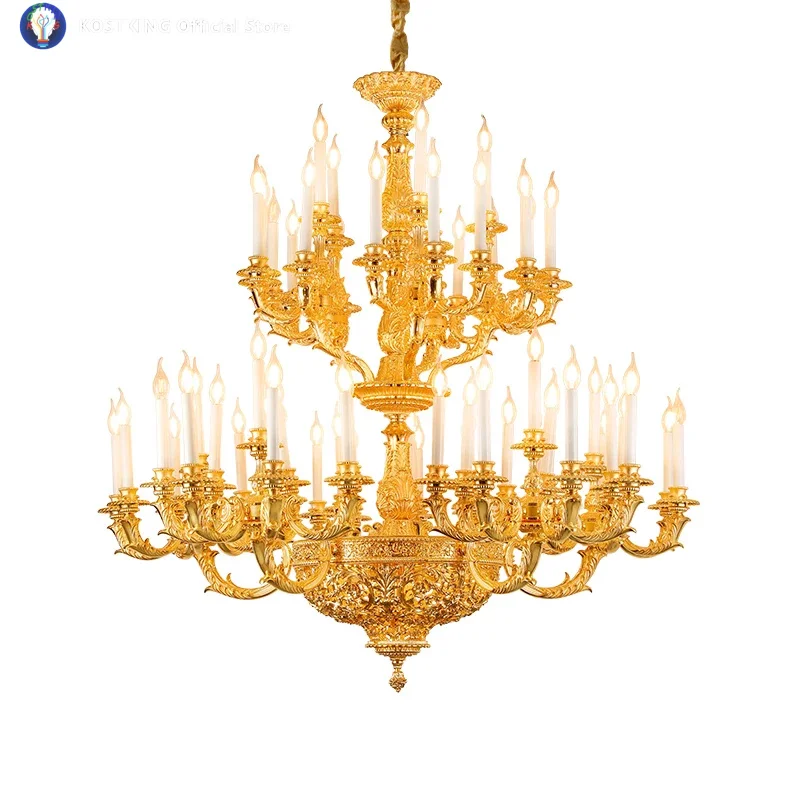 Luxury French High End Brass Chandelier Suitable For Villa Living Room Traditional Design For Hotel Banquet Halls Big Candle