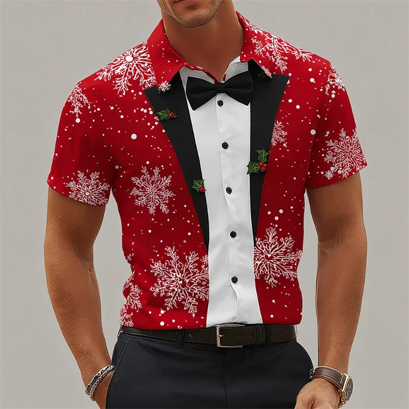 

11 colors Christmas festive men's shirts short-sleeved shirts, party men's tops, street clothing, XS-6XL short-sleeved shirts