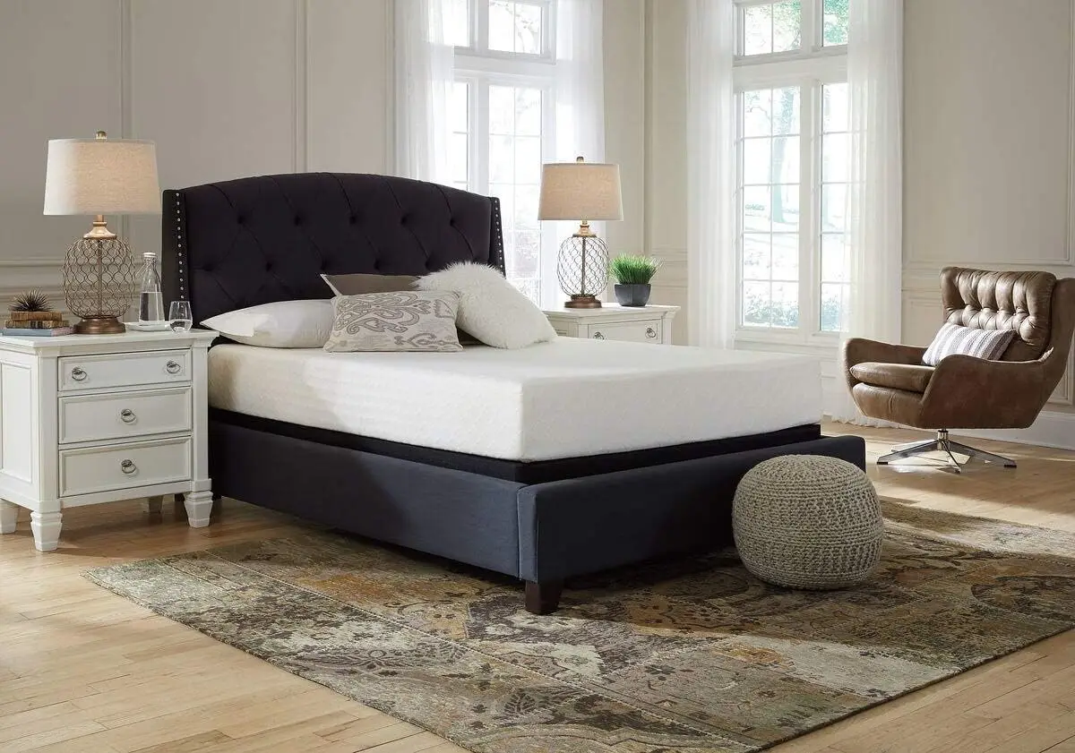 

Signature Design by Ashley Queen Size Chime 10 Inch Medium Firm Memory Foam Mattress with Green Tea & Charcoal