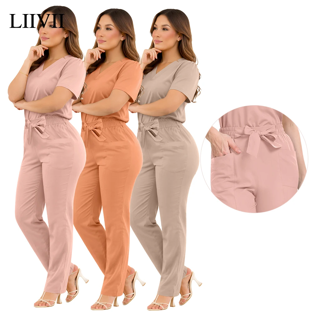 conjunto-de-uniforme-medico-feminino-para-o-verao-blusa-e-calca-para-hospital-dentista-e-cirurgiao-com-bolso