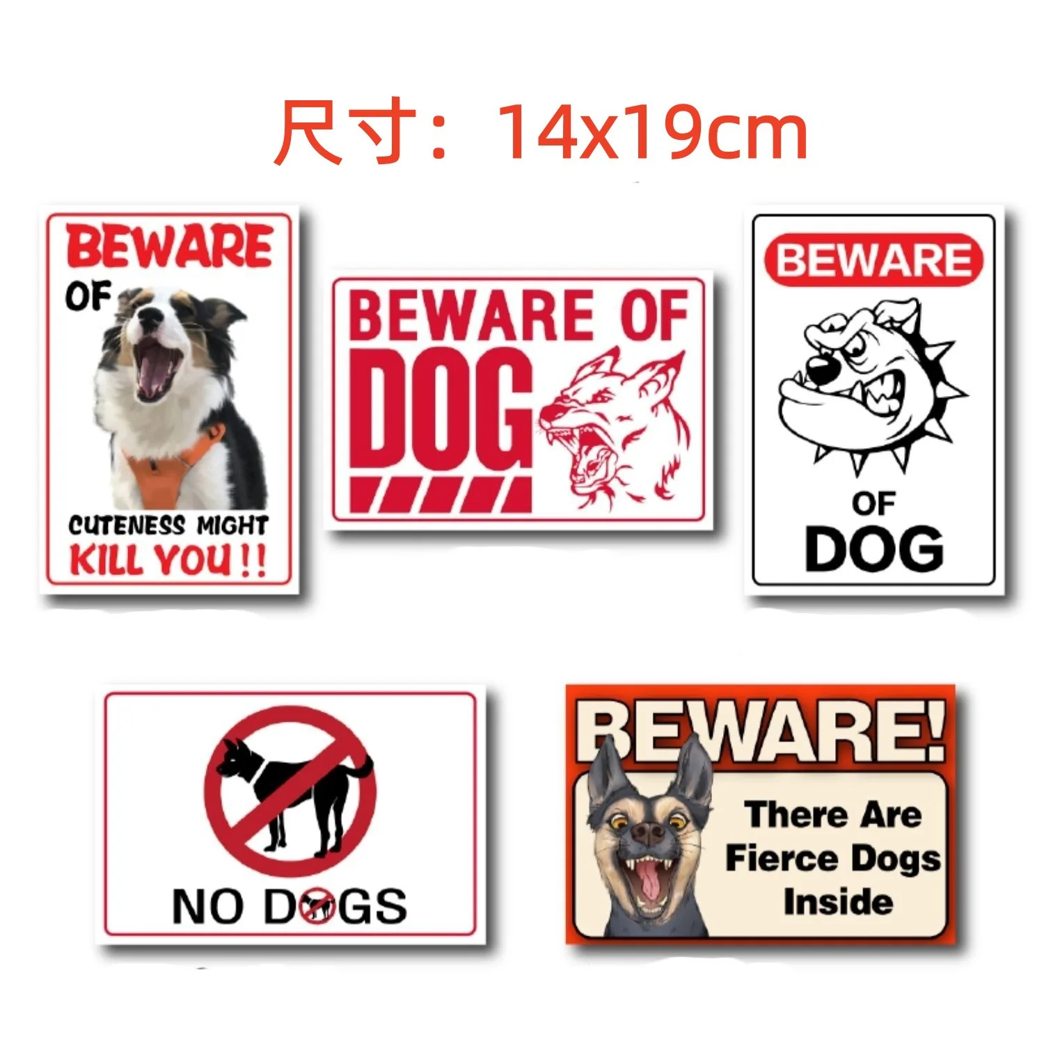 

16 Style Fierce Dogs Please Do Not Approach Beware of Dogs Warm Reminder DOG Do Not Enter Without Permission Label Stickers