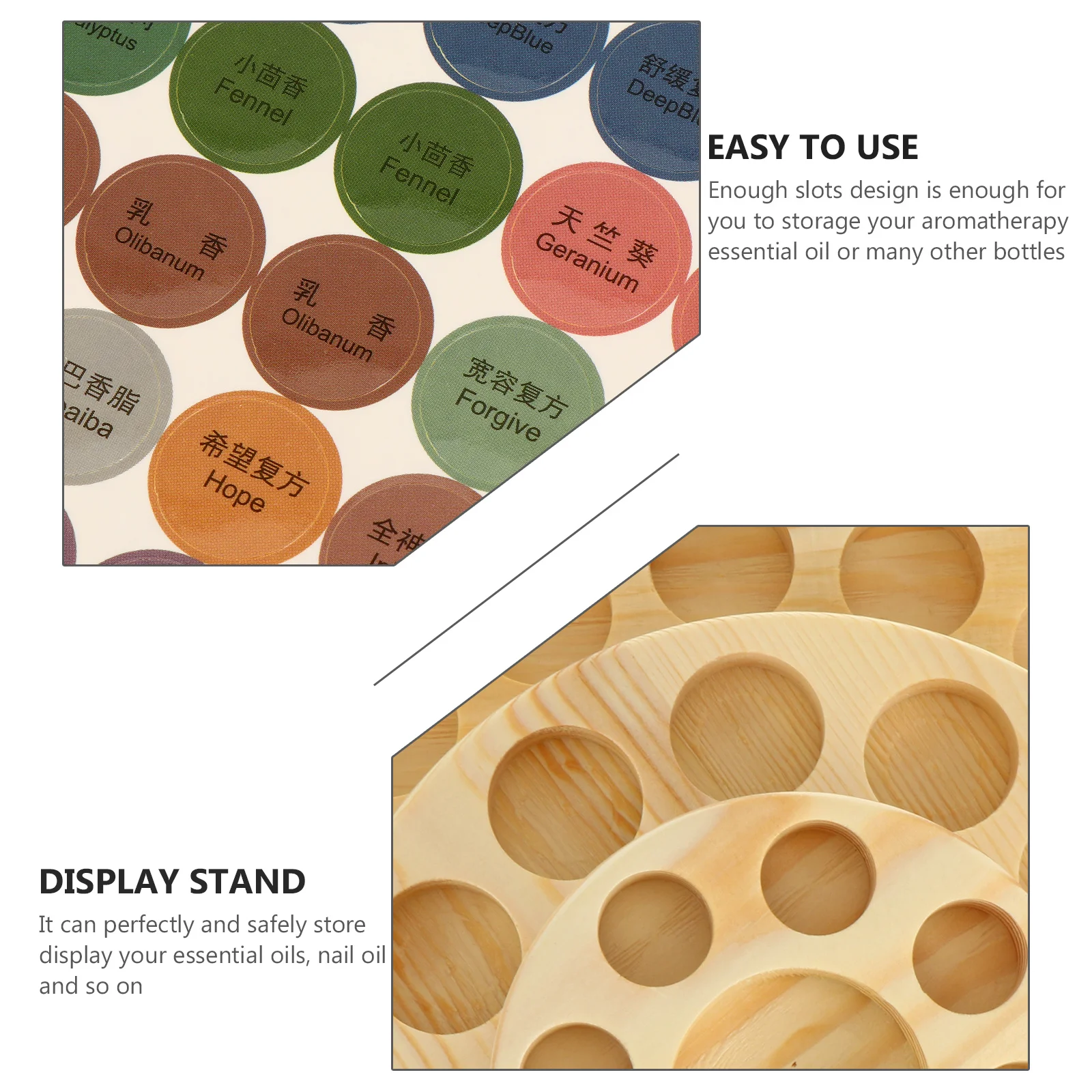 

3 Tier Round Wooden Essential Oil Holder Display Stand For Aromatherapy Storage Rack Organizer Bottle Shelf Mini Wood Box