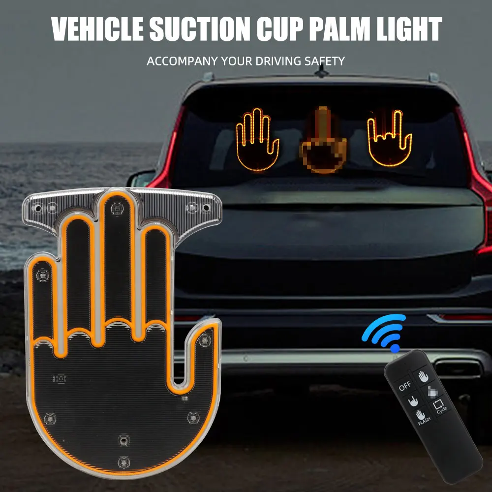 

Автомобильный светодиодный фонарь для пальцев, фонарь для жестов, многофункциональный автомобильный сигнальный светильник, светильник для предотвращения столкновений, интерактивный фонарь для ладони с дистанционным управлением