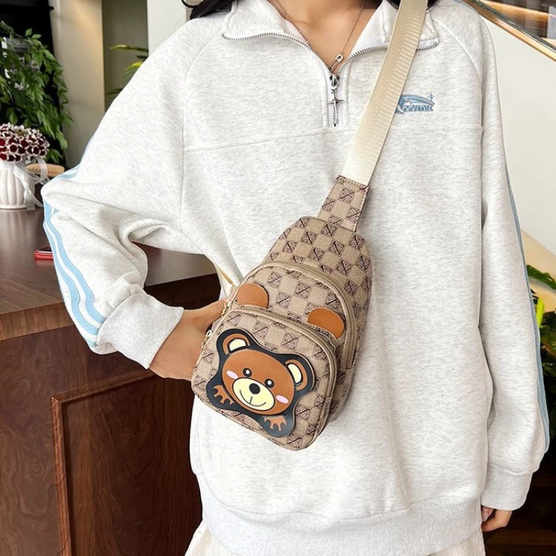 Children Messenger Bags Cartoon Bear Chest Bag Crossbody Bag Children Women Bag Cute Mother Kids Bags for Girl Mochila Infantil