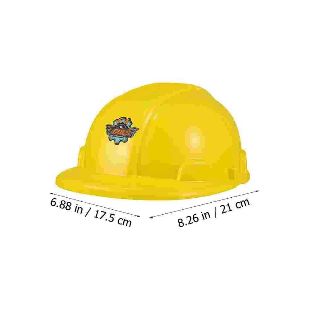 Sombrero de herramientas para niños, juguete de plástico, cascos de construcción, suministros para fiestas, juguete amarillo para