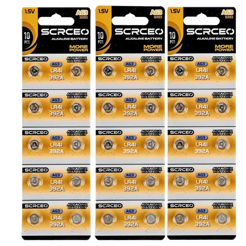 20-200PCS LR41 AG3 SR41 1.5V Alkaline Button Batteries for Watch Thermometer Bow Sight Light and L736f L736c 384 392 Batteries