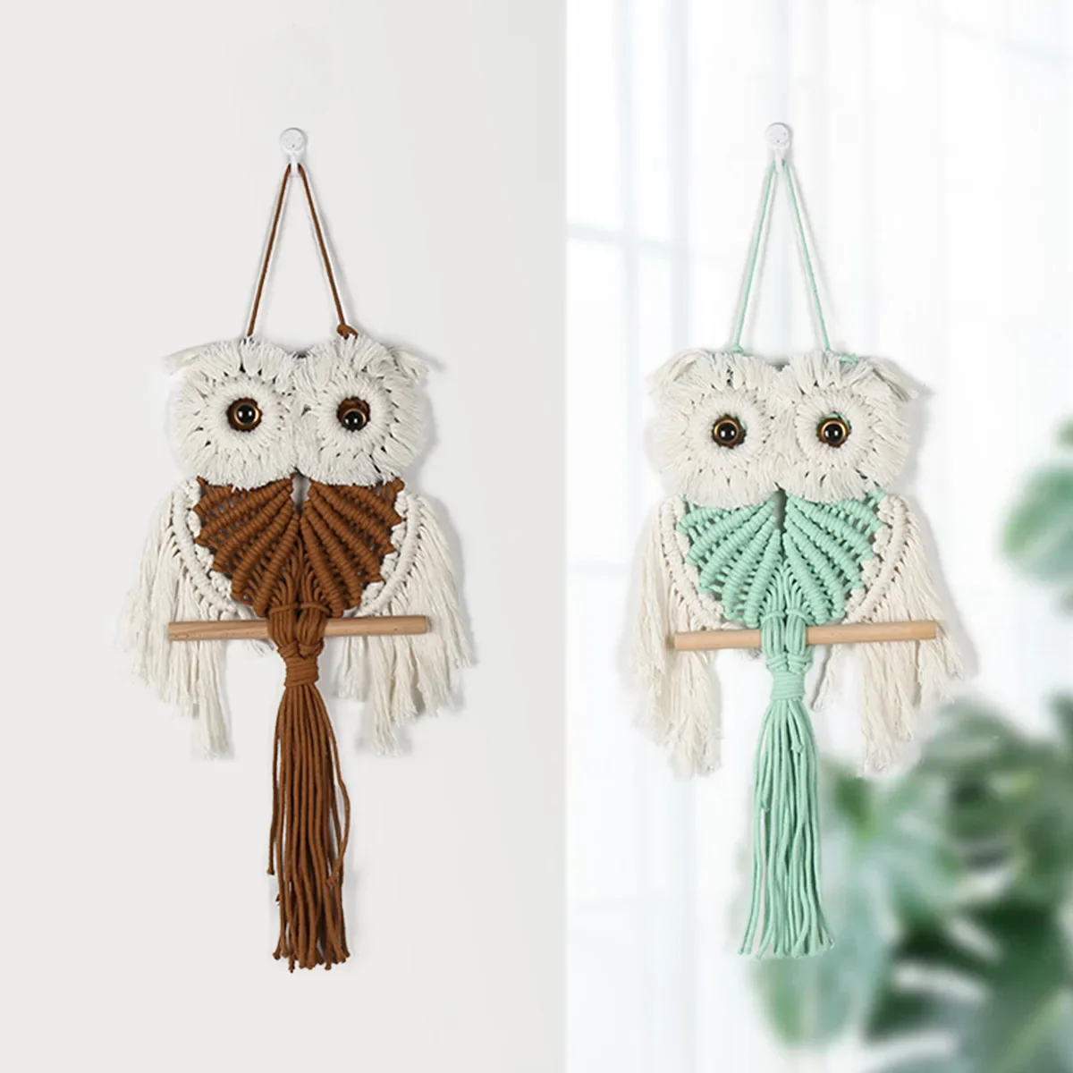 

Hand-woven Owl Tapestry Bohemian Home Decor Owl Macrame Art Wall Hanging Tassel Ornament for Living Room Bedroom Wall Decoration