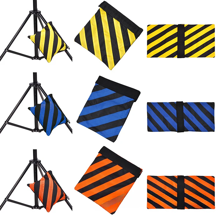 Photography Sandbag Foldable Two-color Stripes Tripod Weight Bag for Studio Backyard Light Stand Balance Photo Outdoor Shooting