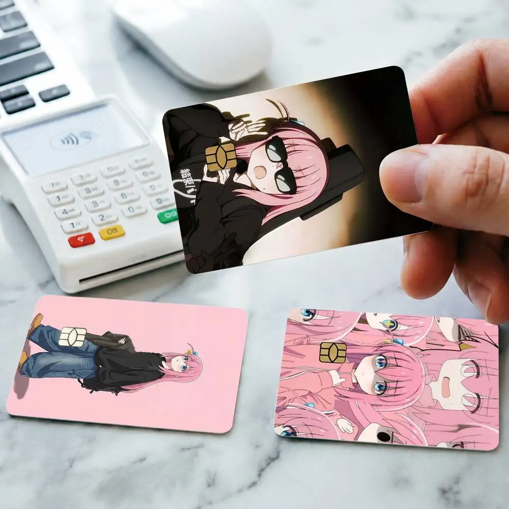 Anime Bocchi the Rock! Hitori Goto Bocchi Credit Card HD Stickers Game Card Decal Small Chip Waterproof Sticker Gift