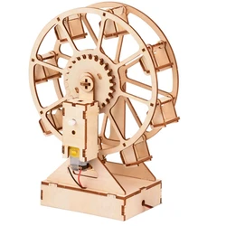 Juego de rompecabezas de noria eléctrica 3D DIY, modelo de madera, Kits de construcción, juguetes educativos de ciencia para niños, regalo
