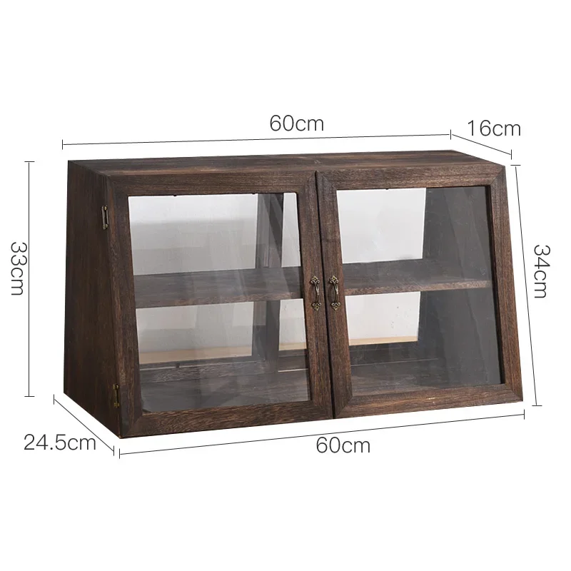 Solid wood display cabinet tea cup tea set dust cosmetics sideboard shelf storage cabinet cupboard tea cabinet