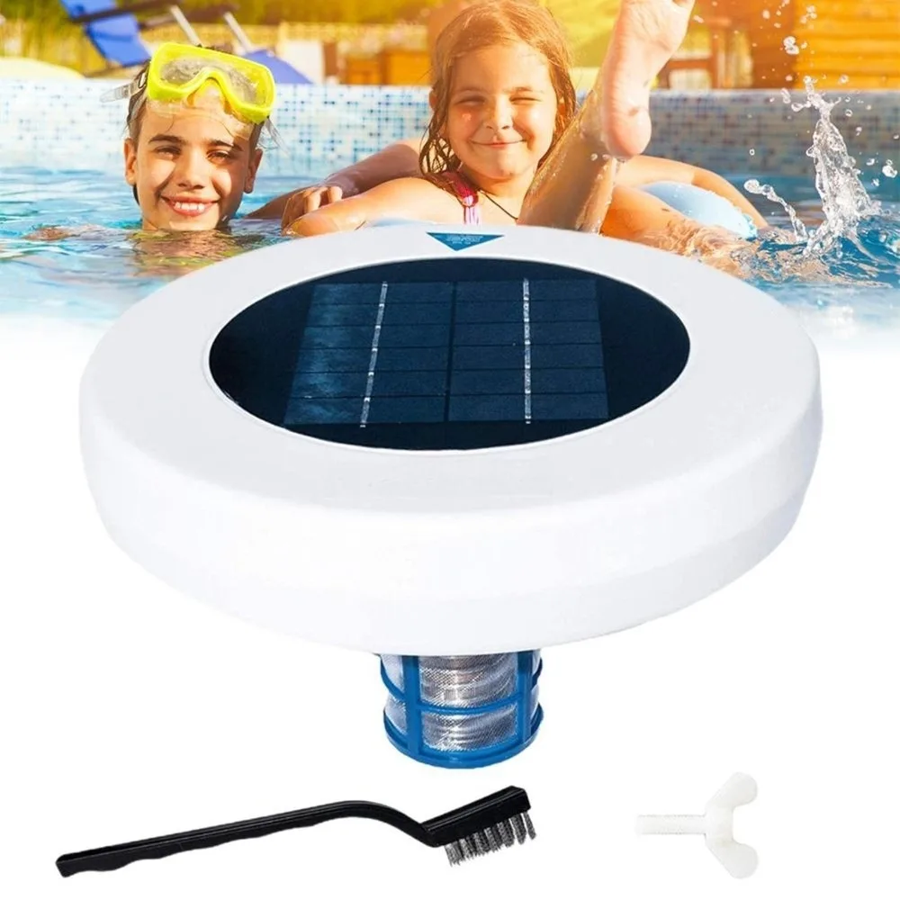 Silver Ion Solar Pool Ionizer Solar Powered Fountain Solar Pool Cleaner Water Purifier Copper Ion Purifier for Pool Cleaning