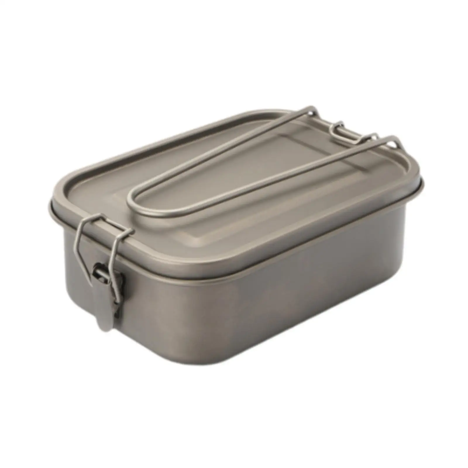 Lunch Box with Lid Cookware Titanium Portable Lunch Container Meal Box for Household Fishing Picnic Hiking 17 x 12 x 5.3cm