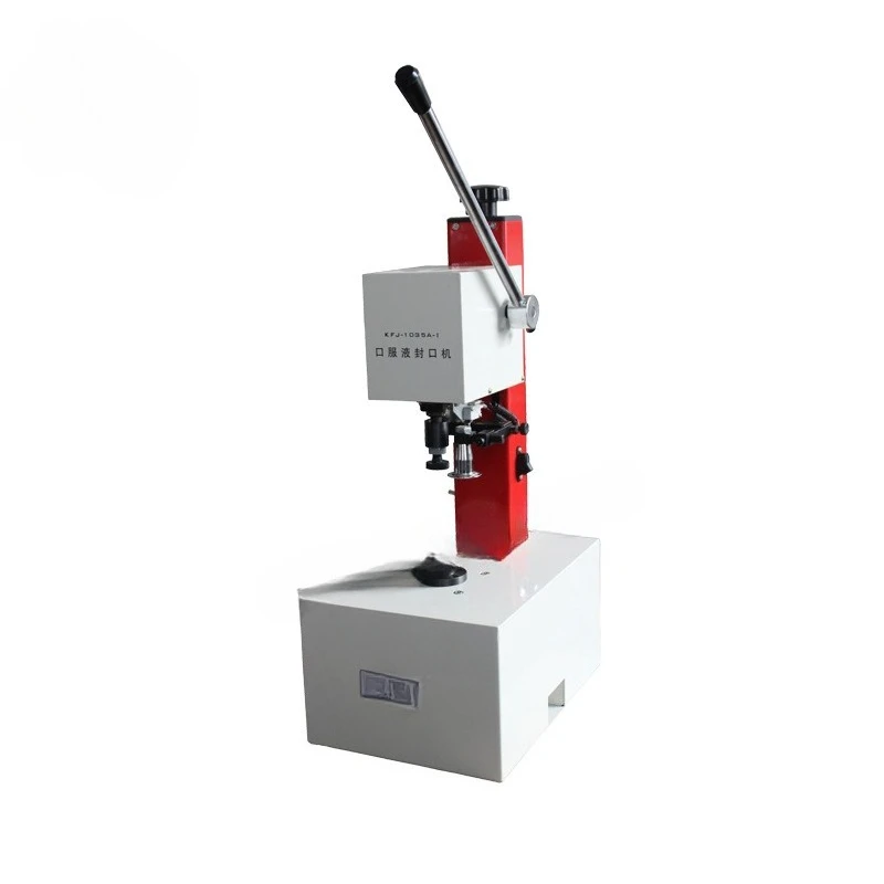 KFJ-1035 Oral Liquid Lock Cover Seal Machine Manual Oral Liquid Prick Machine Perfume Oral Liquid Solution Capping Machine 220V