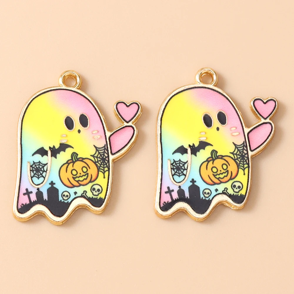 Tusember 20 Stück Geister-Anhänger, niedliche Kawaii-Halloween-Geister-Charms für Halsketten, Ohrringe, Armbänder, Halloween-Schmuckherstellung, Geschenke – Detail 13