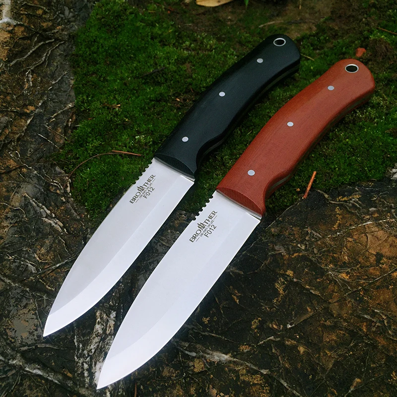 [Minghong Brother F012] Fixed Blade Bushcraft Knife Full tang Hunting Straight Knives Camping tactical Survival Knife Tool