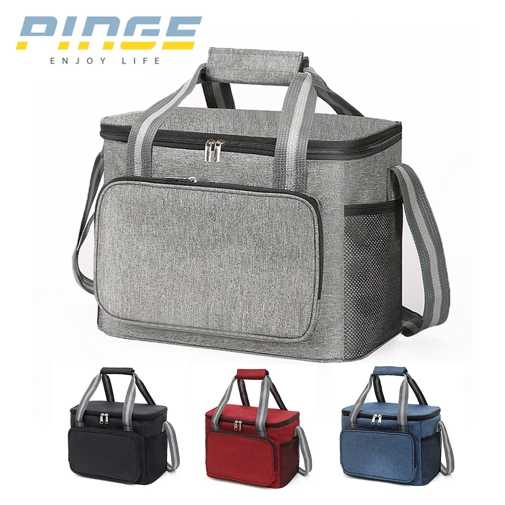 15L Portable Insulated Bag - Oxford Cloth Lunch Bag - Large Capacity Outdoor Camping Cooling Cooler - Portable Picnic Bag