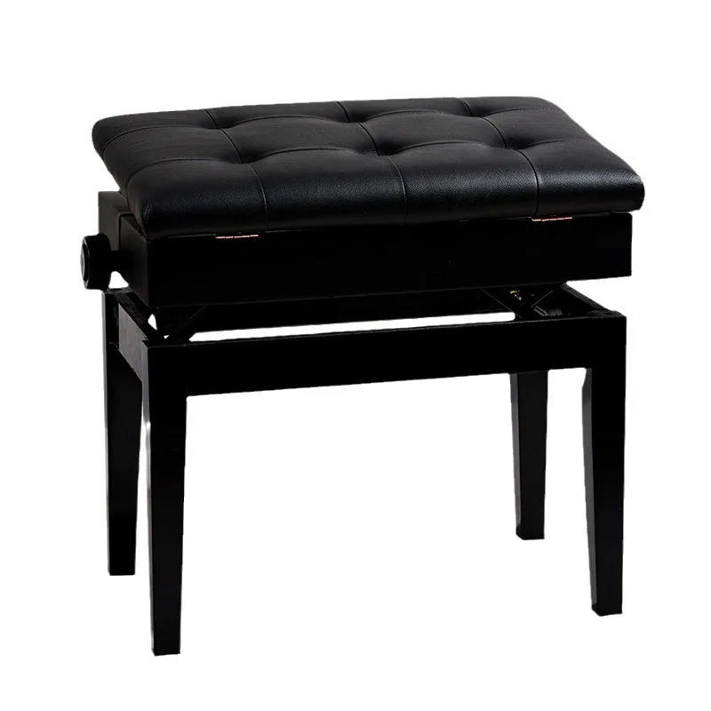 

Double piano stool, solid wood chair with bookcase, electronic piano guzheng, lifting piano stool