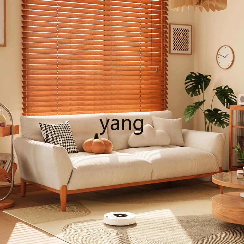 

YHM solid wood sofa small apartment living room cream wind