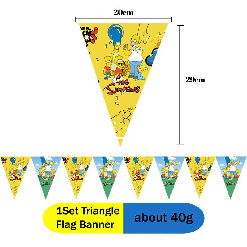 The Simpsons Birthday Party Decorations Disposable Tableware Set Paper Plate Banner Tablecloth Balloon Kids Adult Party Supplies