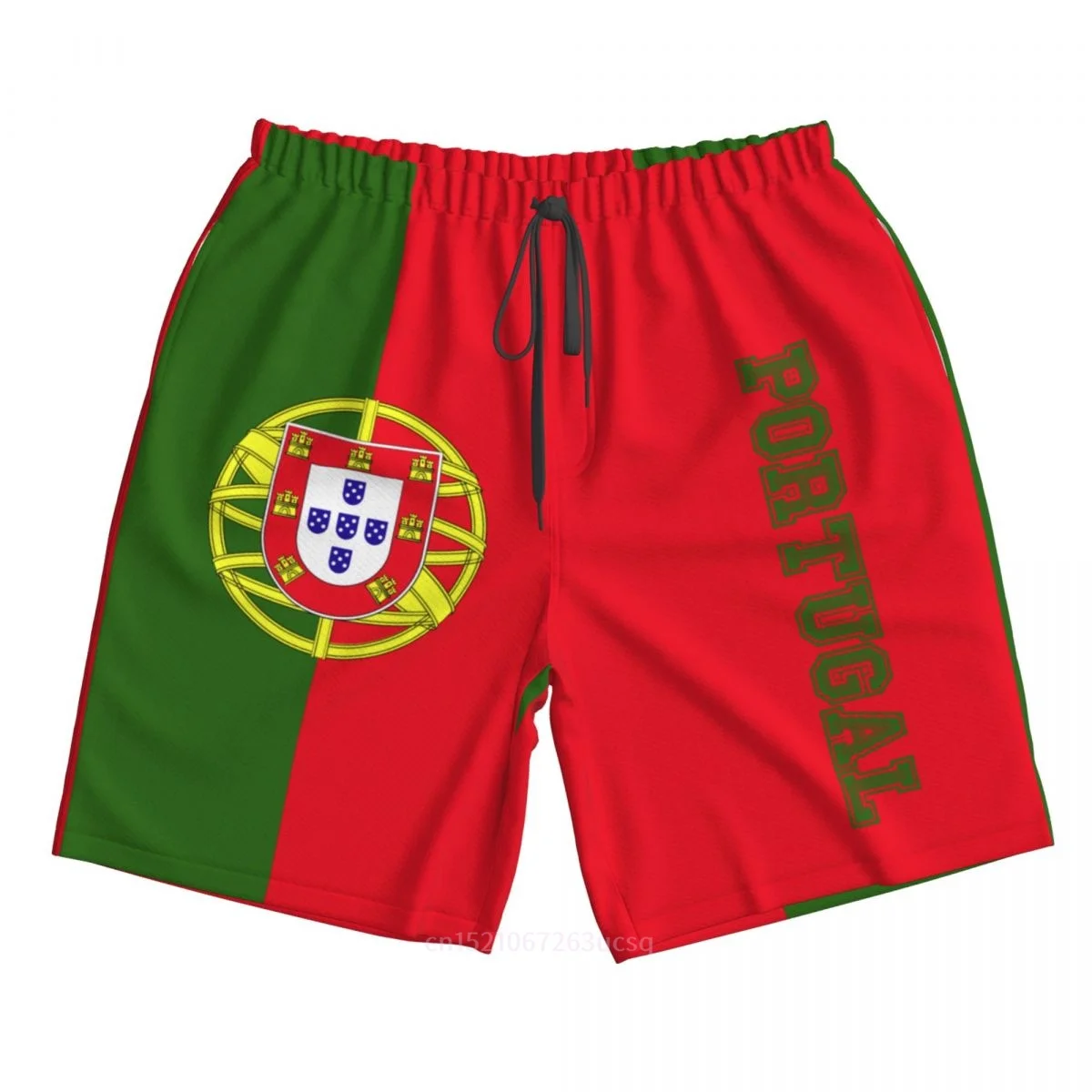 2023 Summer Polyester Portugal Country Flag 3D Printed Men\'s Board Shorts Beach Pocket Running Summer Pants