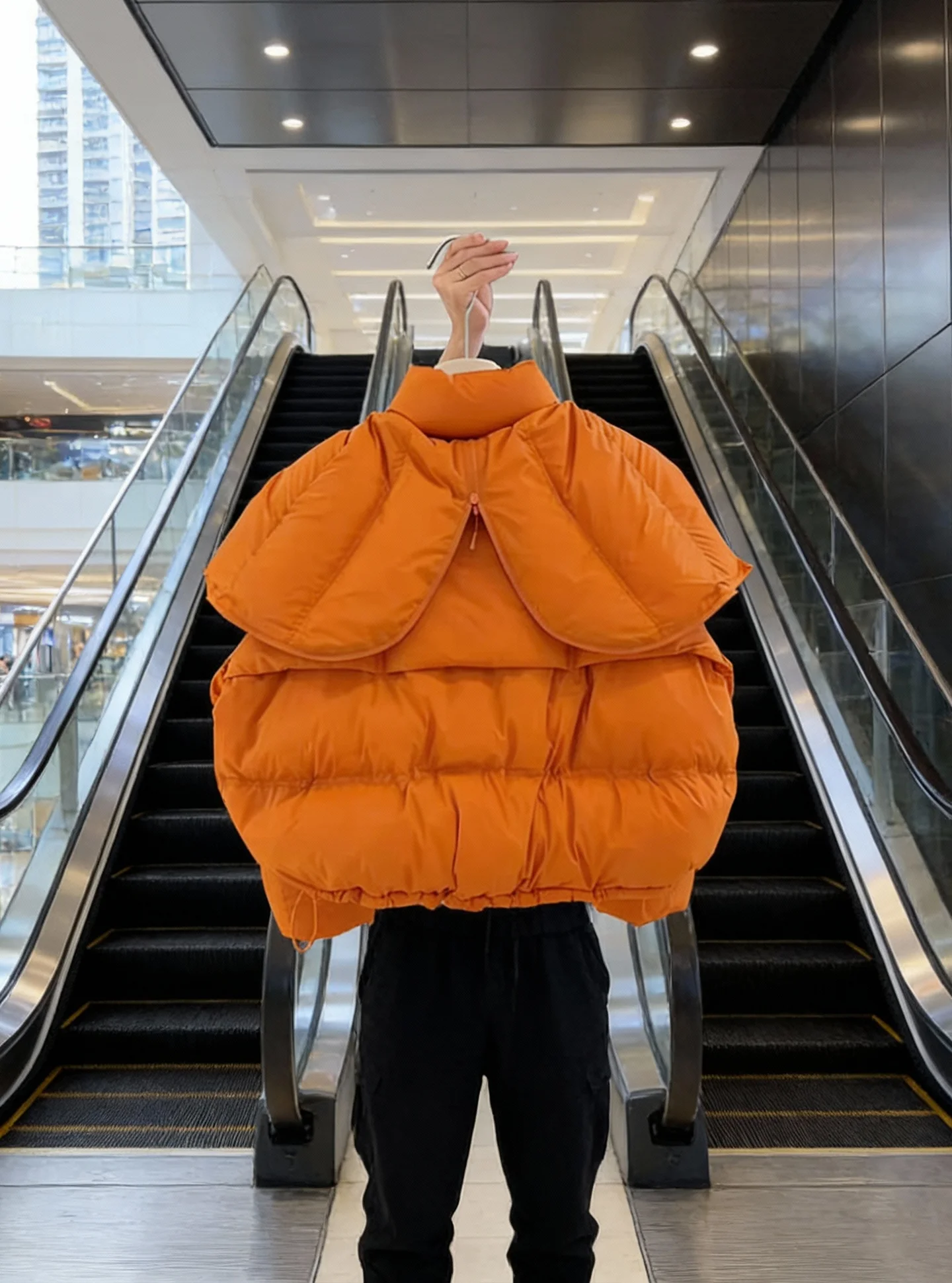 Puff Orange ort down Jaet Mujer Ele Sle Thiened Fibra de poliéster Blanco Du Down Filling Ci Abrigo de invierno informal