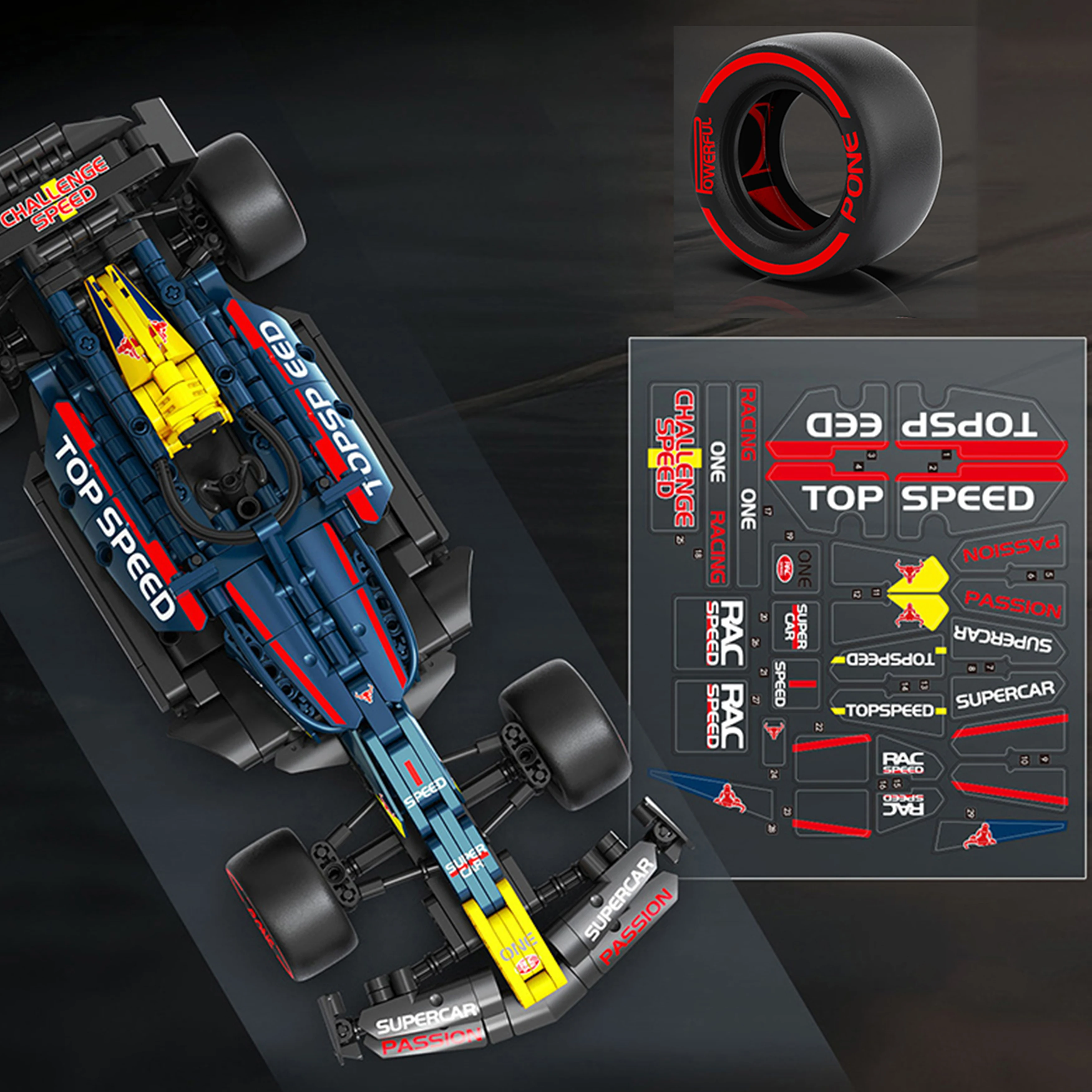 500-700 + قطعة التراجع F1 سباق السيارات بنة عدة المنقولة سرعة سيارة لعبة البناء نموذج هدية للأصدقاء واللاعبين