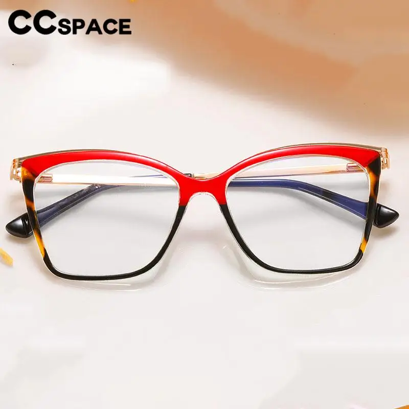 

57052 Women Trend Colorful Square Glasses Frame Fashion Spring Hinge Anti Blue Light Computer Glasses Optical Clear Eyeglass